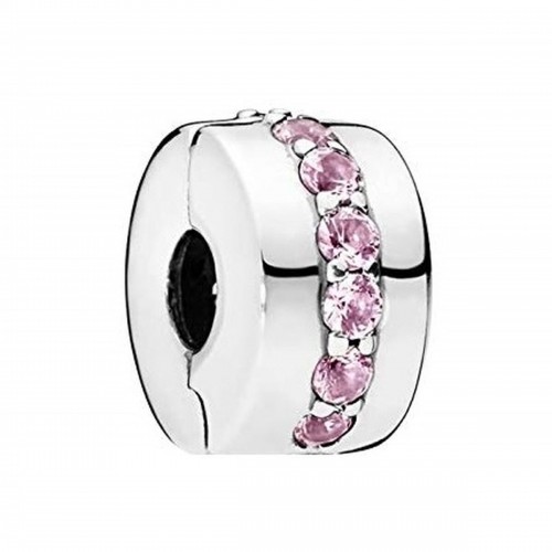 Woman's charm link Pandora PINK SPARKLING ROW CLIP image 1