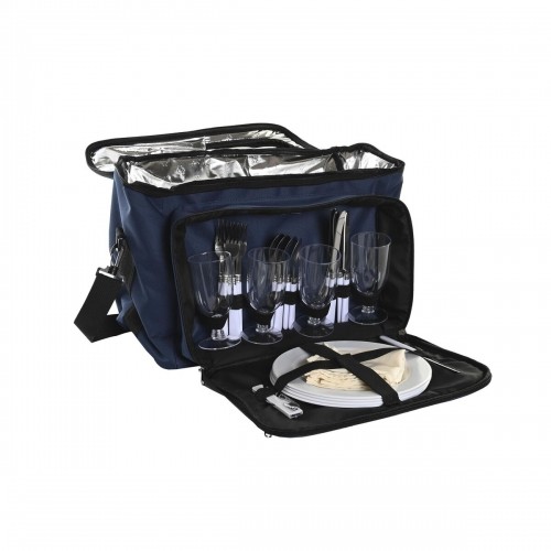 Picnic set DKD Home Decor 43 x 23 x 29 cm Poliesters Tumši Zils image 1