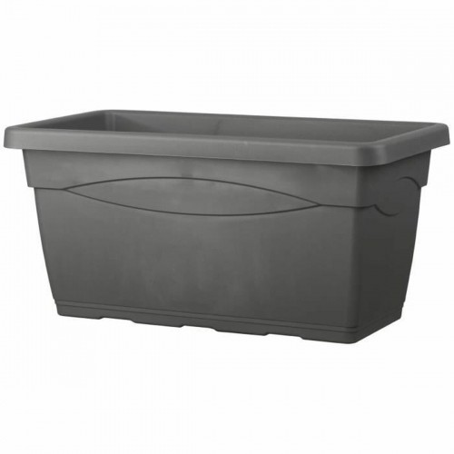 Plant pot Deroma Day R 80 x 33,5 cm Rectangular Anthracite Injected image 1