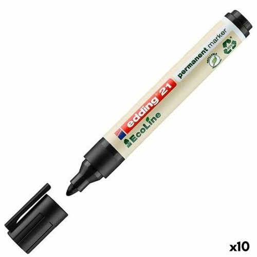 Постоянный маркер Edding 21 Ecoline 1,5-3 mm Чёрный (10 штук) image 1