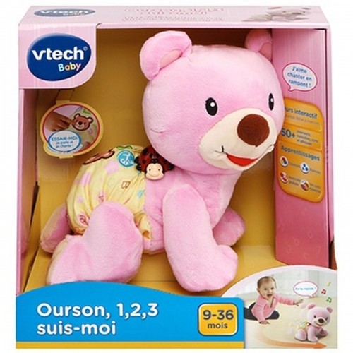 Pūkaina Rotaļlieta Vtech Baby Bear, 1,2,3 Follow Me Muzikāls Rozā image 1