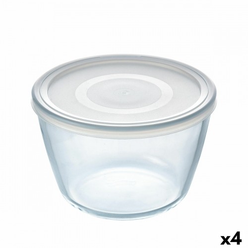 Круглая коробочка для завтраков с крышкой Pyrex Cook & Freeze 1,6 L 17 x 17 x 12 cm Прозрачный Силикон Cтекло (4 штук) image 1