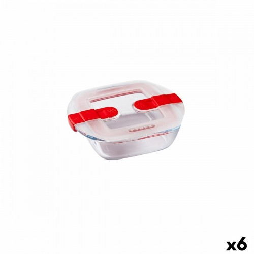 Hermetic Lunch Box Pyrex Cook & Heat 15 x 12 x 4 cm 350 ml Transparent Glass (6 Units) image 1