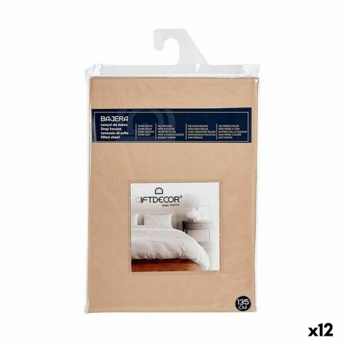 Fitted sheet 135 cm Beige (12 Units) image 1