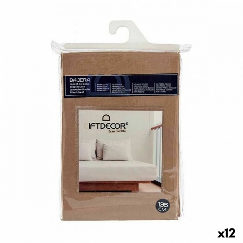 Fitted sheet 135 cm Brown (12 Units) image 1