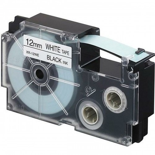 Laminēta lente iekārtu marķēšanai Casio XR-12WE Melns Balts image 1