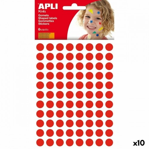 Stickers Apli Kids Gomets Red Circular (1 Piece) (10 Units) image 1