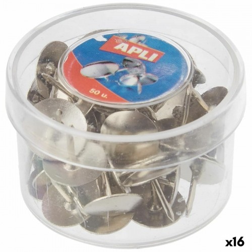 Кнопки Apli Серебристый никель (16 штук) image 1