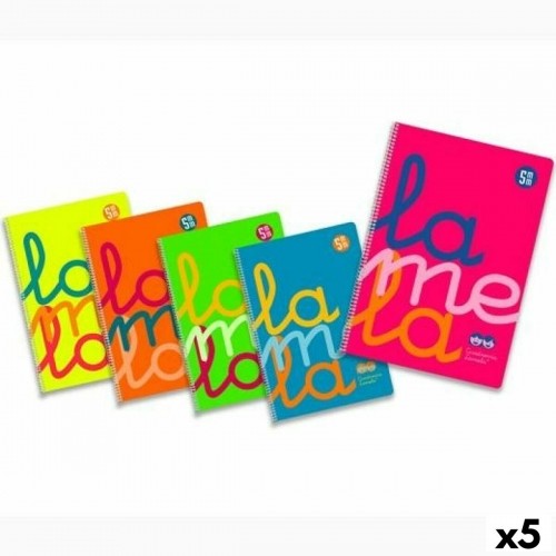 Set of exercise books Lamela Multicolour Quarto 80 Sheets (5 Units) image 1