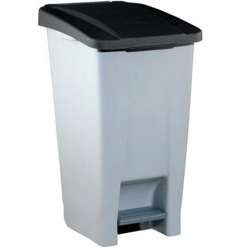 Waste bin with pedal Denox Black Grey 120 L image 1