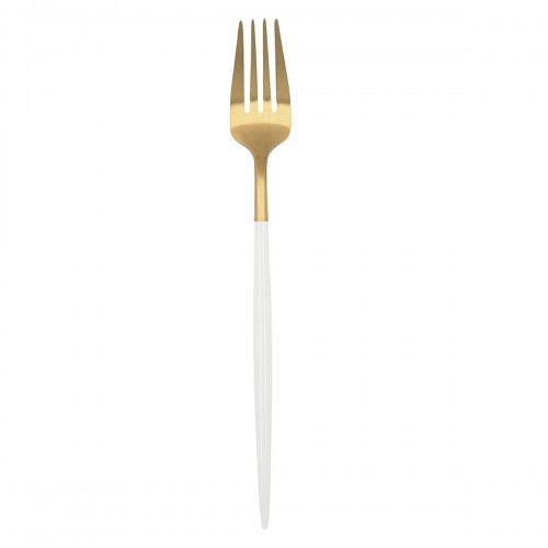 Fork Set Bidasoa Gio Golden White Metal 12 Units image 1