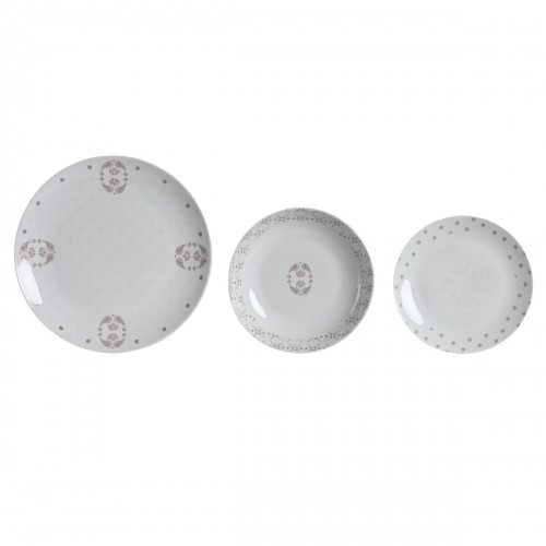 Pusdienas Aprīkojuma Komplekts DKD Home Decor Porcelāns Rozā Balts 27 x 27 x 3 cm 18 Daudzums image 1