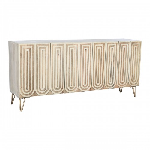 Sideboard DKD Home Decor 160 x 38 x 75 cm Golden Wood White Light brown image 1