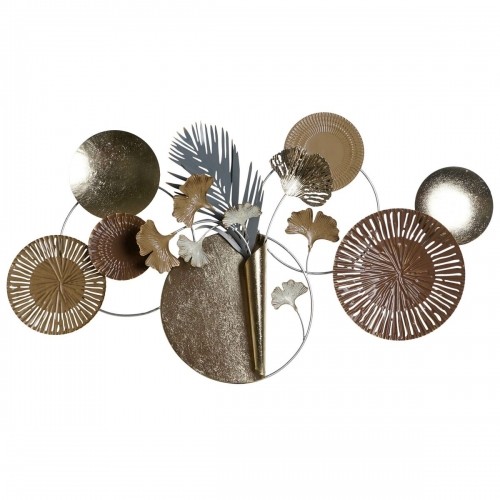Decorative Figure DKD Home Decor 90 x 8,3 x 49 cm Grey Golden Copper Circles image 1