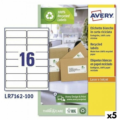Этикетки для принтера Avery LR7162 99,1 x 33,9 mm Белый 100 Листья (5 штук) image 1