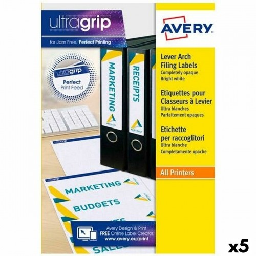 Printera birkas Avery L4761 192 x 61 mm Balts 25 Loksnes (5 gb.) image 1