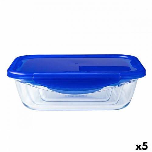 Hermetic Lunch Box Pyrex Cook & Go Blue 1,7 L 24 x 18 cm Glass (5 Units) image 1