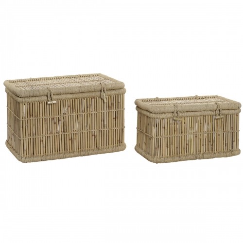 Set of Chests DKD Home Decor 74 x 46 x 46 cm Rope Bamboo image 1