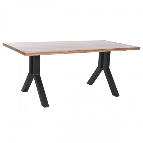 Dining Table DKD Home Decor Natural Black Metal 180 x 90 x 75 cm image 1