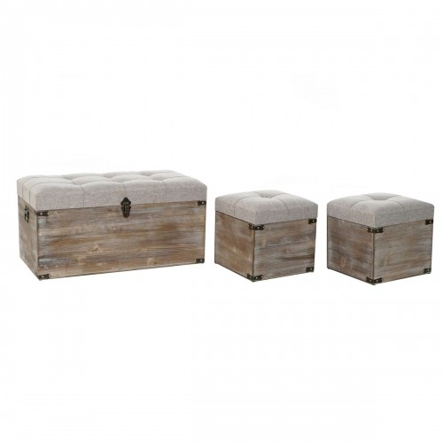 Set of Chests DKD Home Decor Beige Wood Brown Traditional 80 x 40 x 40 cm image 1