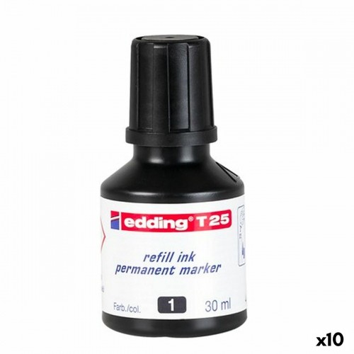 Refill ink Edding T25 Permanent Black 30 ml (10 Units) image 1