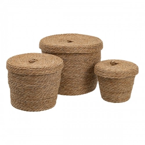 Multi-purpose basket 3 Pieces 28 x 28 x 36 cm Natural Natural Fibre image 1