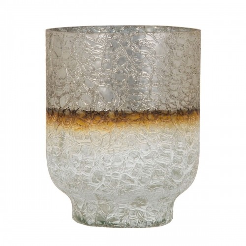 Vase Crystal Golden White 15 x 15 x 19 cm image 1