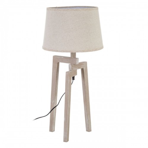 Desk lamp White Linen Wood 60 W 220 V 240 V 220-240 V 30 x 30 x 66 cm image 1