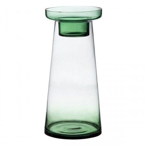 Candleholder 16,5 x 16,5 x 35 cm Green Glass image 1