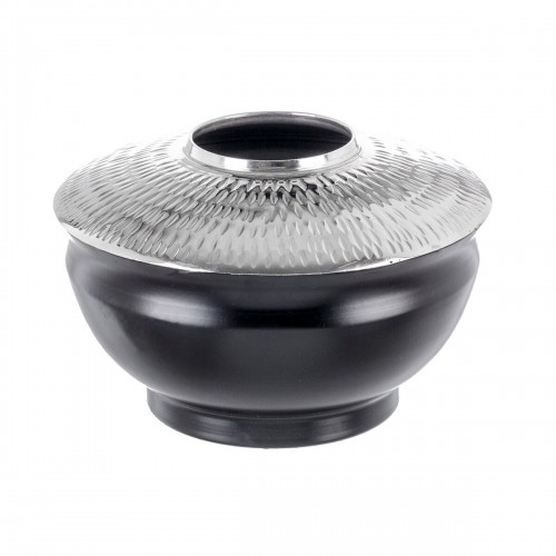 Vase 21 x 21 x 11,5 cm Black Aluminium image 1
