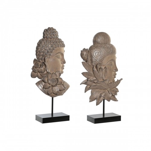 Decorative Figure DKD Home Decor 23 x 8 x 42 cm Black Brown Buddha Oriental (2 Units) image 1