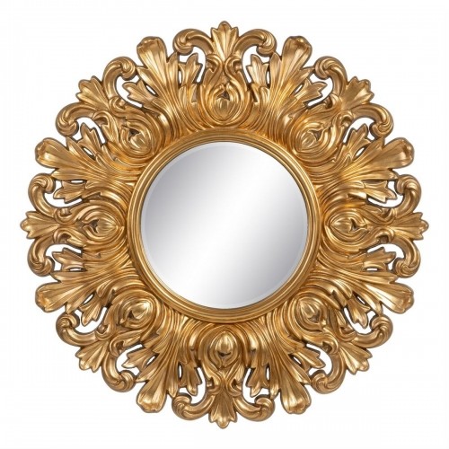 Wall mirror 108 x 3,5 x 108 cm Crystal Golden Wood image 1
