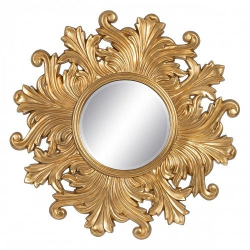 Wall mirror 114 x 4,5 x 114 cm Crystal Golden Wood image 1