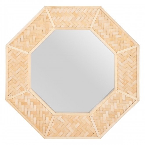 Wall mirror 81 x 6,5 x 81 cm Natural Bamboo image 1