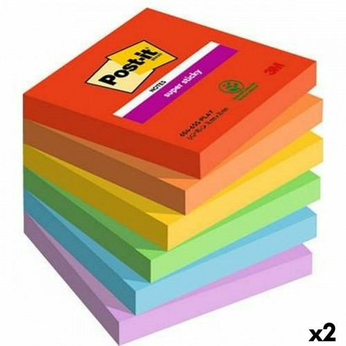 Стикеры для записей Post-it Super Sticky 76 x 76 mm Разноцветный (2 штук) image 1