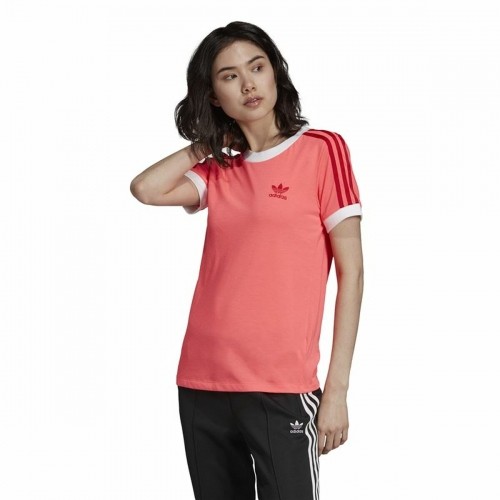 Women’s Short Sleeve T-Shirt Adidas 3 Stripes Salmon image 1