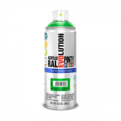 Spray paint Pintyplus Evolution RAL 6018 Water based Yellow Green 400 ml image 1