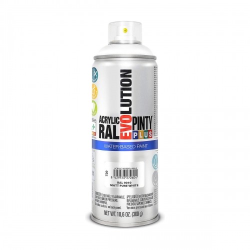 Spray paint Pintyplus Evolution RAL 9010 Matt Water based Pure White 400 ml image 1