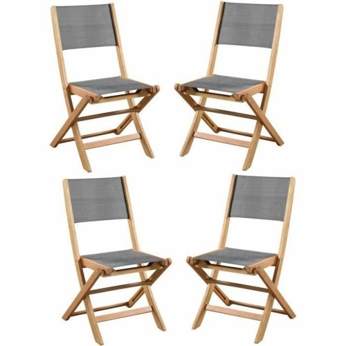 Bigbuy Outdoor Садовое кресло Acacia 50 x 57 x 90 cm Серый (4 Предметы) image 1