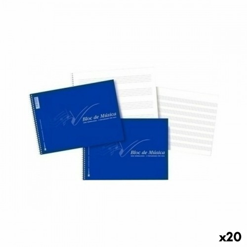 Bigbuy Office Music Pad Синий 20 Листья Четверть (20 штук) image 1