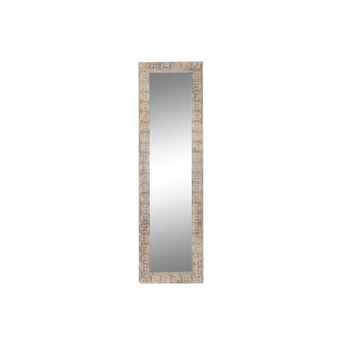 Sienas spogulis DKD Home Decor 44 x 3 x 150 cm Stikls Brūns Balts Mango koks Indietis Koks MDF Kails image 1