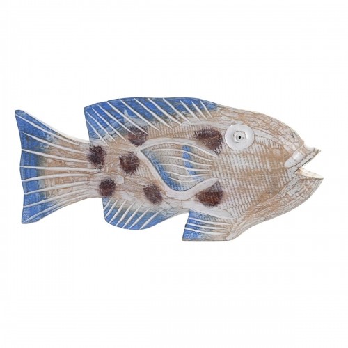 Dekoratīvās figūriņas DKD Home Decor 40 x 5 x 18 cm Dabisks Zils Zivis Vidusjūra image 1