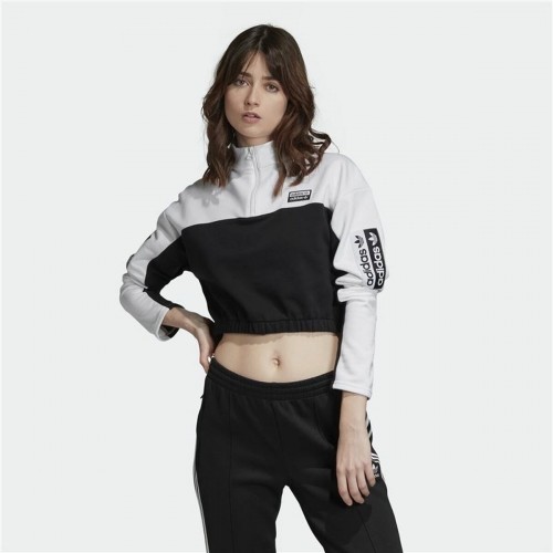Sieviešu Krekls ar Īsām Piedurknēm Adidas Cropped  Balts image 1