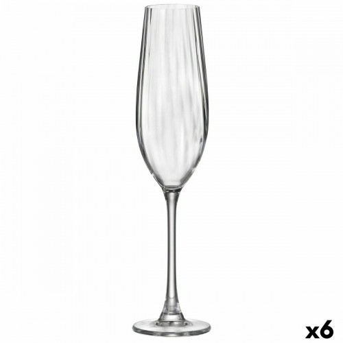 Champagne glass Bohemia Crystal Optic Transparent Glass 260 ml (6 Units) image 1