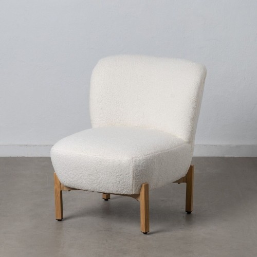 Armchair 62 x 75 x 74 cm Synthetic Fabric Metal White image 1