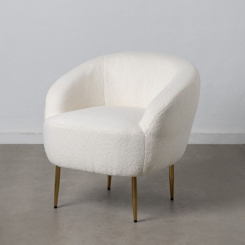 Armchair 75 x 70 x 74 cm Synthetic Fabric Metal White image 1