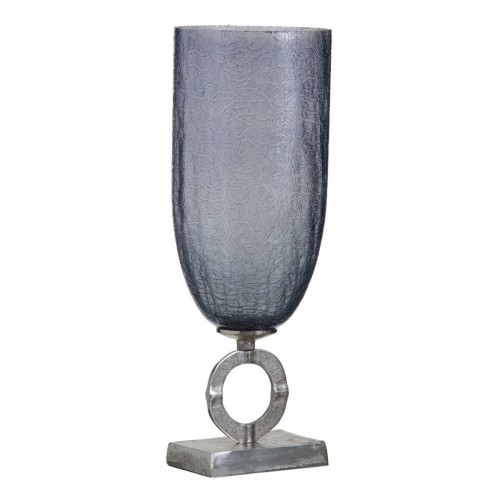 Vase 17 x 17 x 47 cm Crystal Grey Metal Silver image 1