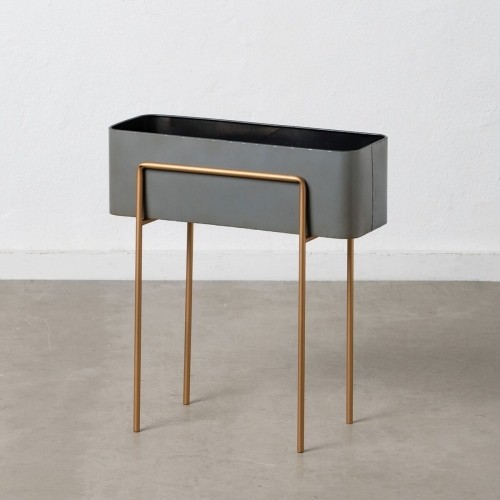 Planter 55 x 24 x 61 cm Grey Golden Metal image 1