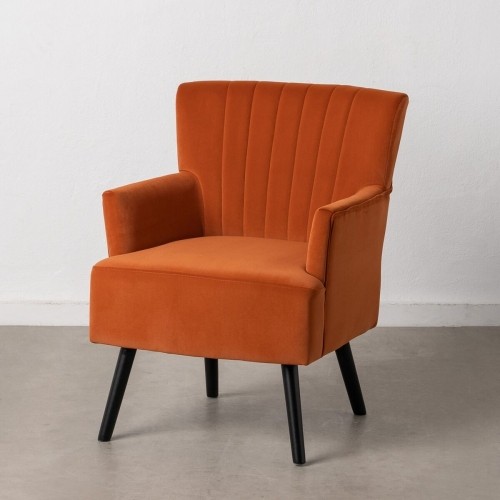 Armchair 63 x 50 x 83 cm Synthetic Fabric Wood Orange image 1