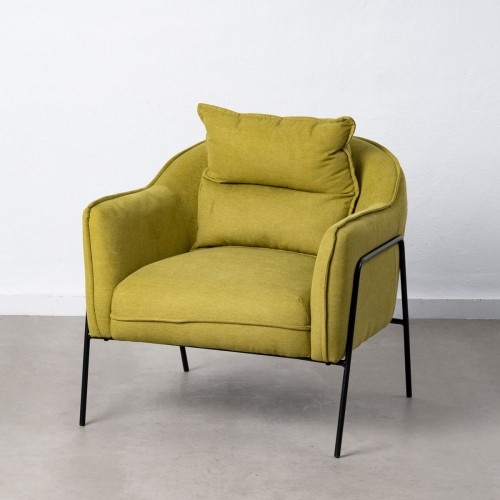 Armchair 76,5 x 70 x 74 cm Synthetic Fabric Metal Green image 1